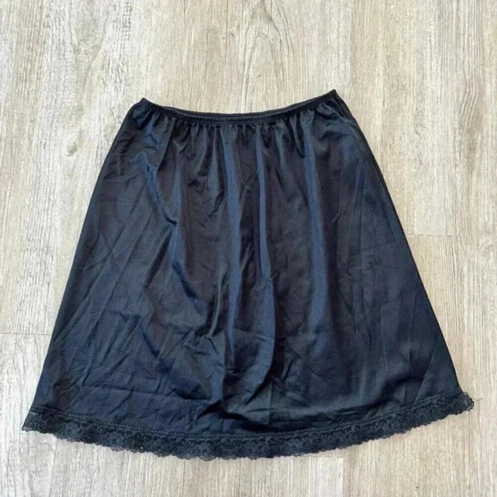 Womens Deena Black Vintage Slip Skirt - M
